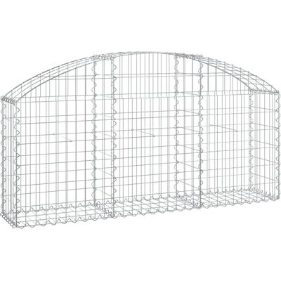 vidaXL Gebogen Gabionenmand - Verzinkt IJzer Tuindecoratie 150x30x60/80 cm vidaXL Gebogen Gabionenmand - Verzinkt IJzer Tuindecoratie 150x30x60/80 cm