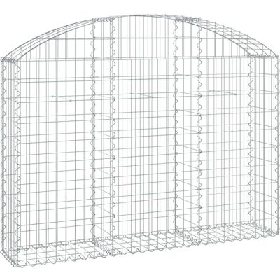 vidaXL Boogvormige Gabionenmand 150x30x100/120 cm Gegalvaniseerd Ijzer - Tuinbarrière vidaXL Boogvormige Gabionenmand 150x30x100/120 cm Gegalvaniseerd Ijzer - Tuinbarrière