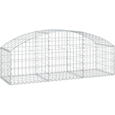 vidaXL Bogenförmiger Gabionenkorb - Verzinkter Stahl - 150x50x40/60 cm vidaXL Bogenförmiger Gabionenkorb - Verzinkter Stahl - 150x50x40/60 cm