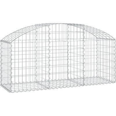 vidaXL Boogvormige gabionenmand - Gegalvaniseerd ijzer - 150x50x60/80 cm - Tuinafscheiding vidaXL Boogvormige gabionenmand - Gegalvaniseerd ijzer - 150x50x60/80 cm - Tuinafscheiding
