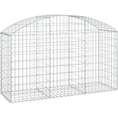 vidaXL Gebogen Gabionenmand - Verzinkt IJzer - 150x50x80/100 cm - Tuinbarrière vidaXL Gebogen Gabionenmand - Verzinkt IJzer - 150x50x80/100 cm - Tuinbarrière