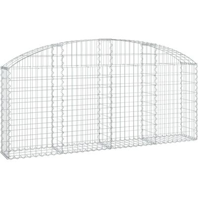 vidaXL Boogvormige Gabionenmand - 200x30x80/100 cm - Gegalvaniseerd ijzer vidaXL Boogvormige Gabionenmand - 200x30x80/100 cm - Gegalvaniseerd ijzer