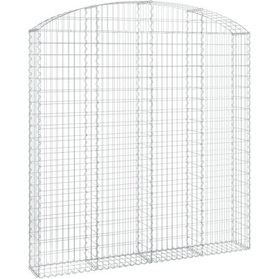 vidaXL Arched Gabion Basket - Galvanised Iron - 200x30x200/220 cm vidaXL Arched Gabion Basket - Galvanised Iron - 200x30x200/220 cm