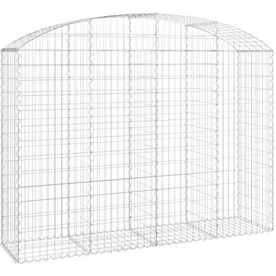 vidaXL Bogenförmiger Gabionenkorb 200x50x140/160 cm Verzinkter Stahl vidaXL Bogenförmiger Gabionenkorb 200x50x140/160 cm Verzinkter Stahl