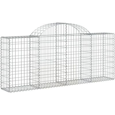vidaXL Gewölbte Gabionenkorb 200x30x80/100 cm Verzinktes Eisen - Gabionenkorb vidaXL Gewölbte Gabionenkorb 200x30x80/100 cm Verzinktes Eisen - Gabionenkorb