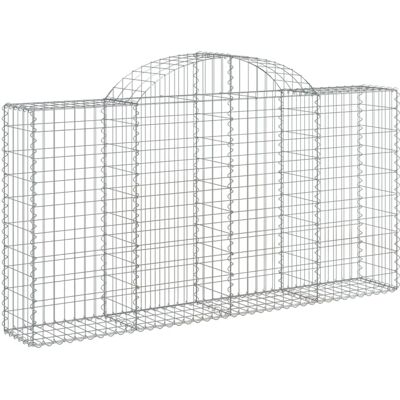 vidaXL Bogenförmiger Gabionenkorb 200x30x100/120 cm Verzinkter Stahl - Gabionenkorb vidaXL Bogenförmiger Gabionenkorb 200x30x100/120 cm Verzinkter Stahl - Gabionenkorb