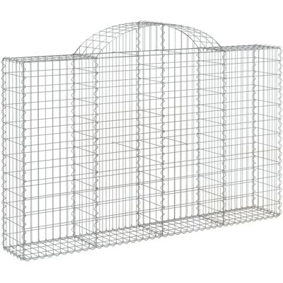 vidaXL Gebogen gabionenmand 200x30x120/140 cm Gegalvaniseerd ijzer vidaXL Gebogen gabionenmand 200x30x120/140 cm Gegalvaniseerd ijzer