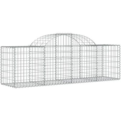 vidaXL Gewölbte Gabionenkorb 200x50x60/80 cm Verzinktes Eisen - Gabionenkorb vidaXL Gewölbte Gabionenkorb 200x50x60/80 cm Verzinktes Eisen - Gabionenkorb
