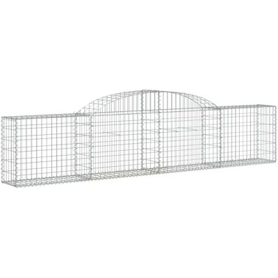 vidaXL Boogvormige gabionenmand 300x30x60/80 cm Gegalvaniseerd ijzer - Gabionmand vidaXL Boogvormige gabionenmand 300x30x60/80 cm Gegalvaniseerd ijzer - Gabionmand
