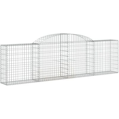 vidaXL Gewölbter Gabionenkorb 300x30x80/100 cm Verzinktes Eisen vidaXL Gewölbter Gabionenkorb 300x30x80/100 cm Verzinktes Eisen