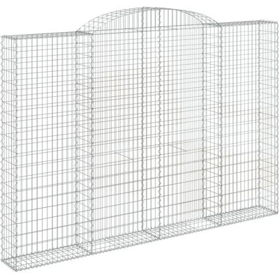 vidaXL Bogenförmiger Gabionenkorb 300x30x200/220 cm Verzinkter Stahl - Gabionenkorb vidaXL Bogenförmiger Gabionenkorb 300x30x200/220 cm Verzinkter Stahl - Gabionenkorb