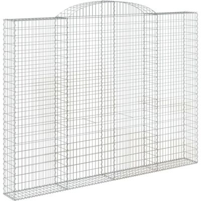 vidaXL Boogvormige Gabionmand 300x30x220/240 cm Verzinkt ijzer vidaXL Boogvormige Gabionmand 300x30x220/240 cm Verzinkt ijzer