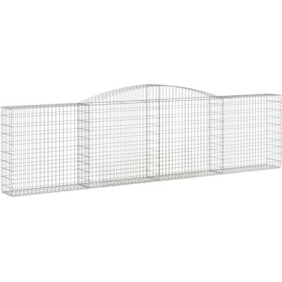 vidaXL Boogvormige gabionenmand Zilver - Tuimmuur vidaXL Boogvormige gabionenmand Zilver - Tuimmuur