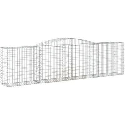 vidaXL Boogvormige Gabionenmand - Gegalvaniseerd IJzer - 400x50x100/120 cm vidaXL Boogvormige Gabionenmand - Gegalvaniseerd IJzer - 400x50x100/120 cm