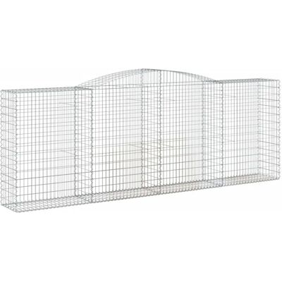 vidaXL Gebogen Gabionenmand - Verzinkt IJzer - 400x50x140/160 cm vidaXL Gebogen Gabionenmand - Verzinkt IJzer - 400x50x140/160 cm