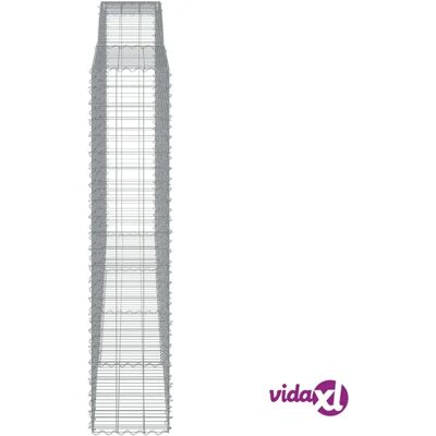 vidaXL Bogenförmiger Gabionenkorb 400x50x220/240 cm Verzinktes Eisen - Gabionenwand vidaXL Bogenförmiger Gabionenkorb 400x50x220/240 cm Verzinktes Eisen - Gabionenwand