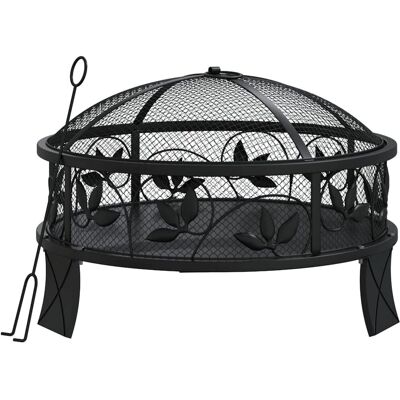 vidaXL Feuerschale XXL Stahl - Feuerkorb, Außenkamin, Terrassenheizer mit Zange vidaXL Feuerschale XXL Stahl - Feuerkorb, Außenkamin, Terrassenheizer mit Zange