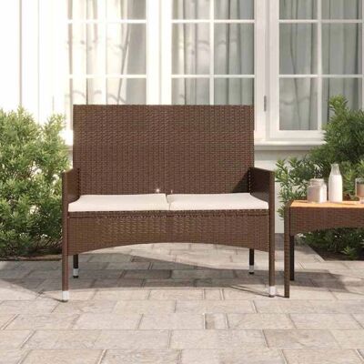 vidaXL Gartentisch 2-Sitzer mit Polyrattan-Kissen - Gartenbank vidaXL Gartentisch 2-Sitzer mit Polyrattan-Kissen - Gartenbank