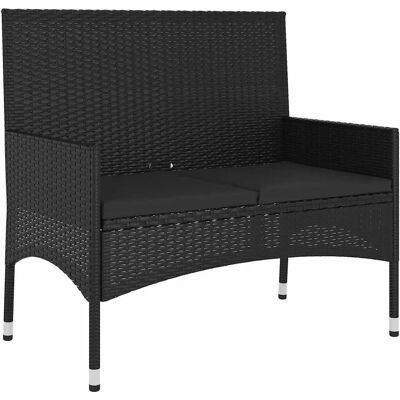 vidaXL Gartentisch 2-Sitzer mit Kissen - Poly Rattan Gartenbank vidaXL Gartentisch 2-Sitzer mit Kissen - Poly Rattan Gartenbank