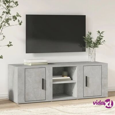 Meuble TV vidaXL - Gris Cemento - 4 Compartiments - 100x31,5x35 cm Meuble TV vidaXL - Gris Cemento - 4 Compartiments - 100x31,5x35 cm