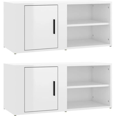 vidaXL 819441 Hochglanz Weiß TV-Schrank - TV-Möbel vidaXL 819441 Hochglanz Weiß TV-Schrank - TV-Möbel