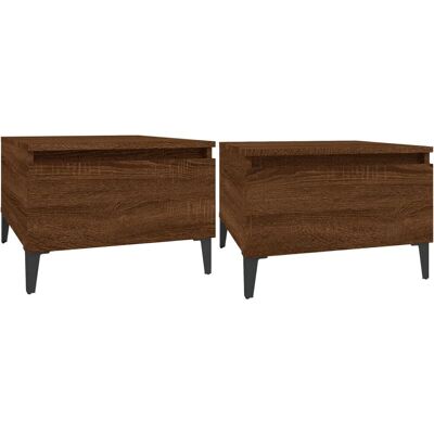 vidaXL Brauner Eichen Beistelltisch - Set vidaXL Brauner Eichen Beistelltisch - Set