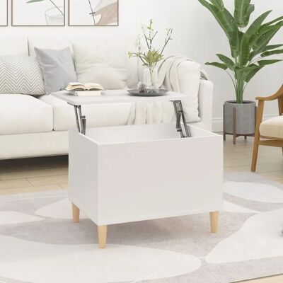 vidaXL Weiße Höhenverstellbarer Couchtisch 60x44,5x45cm vidaXL Weiße Höhenverstellbarer Couchtisch 60x44,5x45cm