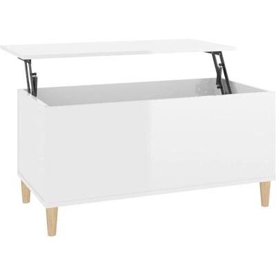 vidaXL Hochglanz Weiß Kaffeetisch 90x44,5x45 cm vidaXL Hochglanz Weiß Kaffeetisch 90x44,5x45 cm