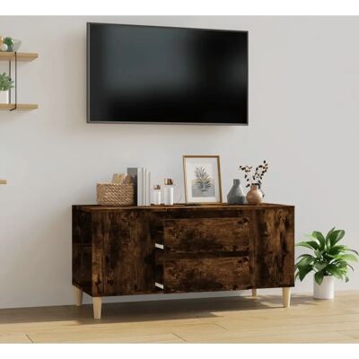 vidaXL Rauch Eiche TV Schrank - Engineered Wood Aufbewahrung vidaXL Rauch Eiche TV Schrank - Engineered Wood Aufbewahrung