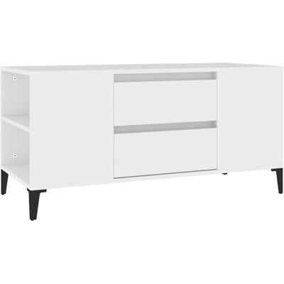 vidaXL 819604 Weißes TV-Schrank Holzwerkstoff - TV-Schrank vidaXL 819604 Weißes TV-Schrank Holzwerkstoff - TV-Schrank