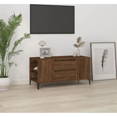 Meuble TV Chêne Marron vidaXL - Design Industriel Moderne - 102x44,5x50 cm - Publicité Meuble TV Chêne Marron vidaXL - Design Industriel Moderne - 102x44,5x50 cm - Publicité