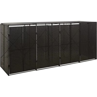 vidaXL Abri pour 4 poubelles - 274x80x117 cm, Noir, Résistant aux intempéries - Abri à poubelle - Publicité vidaXL Abri pour 4 poubelles - 274x80x117 cm, Noir, Résistant aux intempéries - Abri à poubelle - Publicité