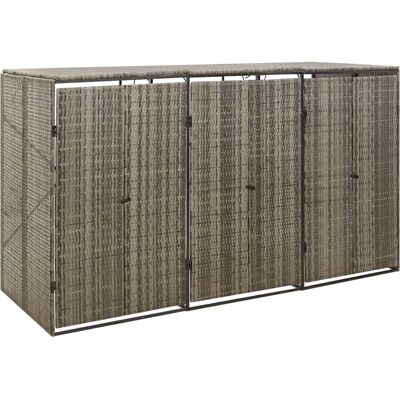 Abri pour 3 bacs à ordures vidaXL Gris - Rangement poubelles jardin - Publicité Abri pour 3 bacs à ordures vidaXL Gris - Rangement poubelles jardin - Publicité