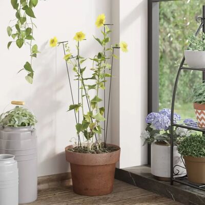 vidaXL 20x Gartenspflöcke Dunkelgrün 61 cm Stahl für Blumenstütze vidaXL 20x Gartenspflöcke Dunkelgrün 61 cm Stahl für Blumenstütze