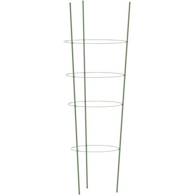 vidaXL Gartenpflanzenstützen mit 4 Ringen 5 Stück Grün 90 cm Stahl - Pflanzenstützen vidaXL Gartenpflanzenstützen mit 4 Ringen 5 Stück Grün 90 cm Stahl - Pflanzenstützen
