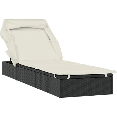 vidaXL Outdoor Stuhl - Verstellbare Gartenliege mit Dach vidaXL Outdoor Stuhl - Verstellbare Gartenliege mit Dach