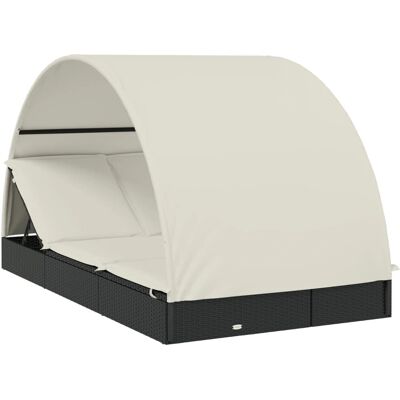 VidaXL Buiten Ligstoel - Duurzaam PE Rattan, Verstelbaar, Zonnebescherming VidaXL Buiten Ligstoel - Duurzaam PE Rattan, Verstelbaar, Zonnebescherming