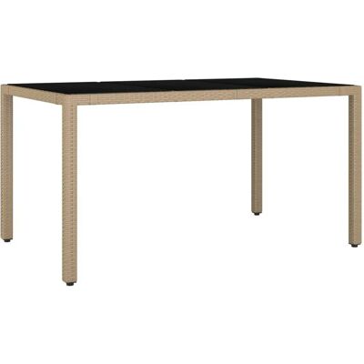 vidaXL Gartentisch mit Glasplatte Weiß Poly Rattan und Glas vidaXL Gartentisch mit Glasplatte Weiß Poly Rattan und Glas