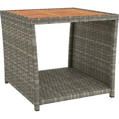 vidaXL 319559 Buiten Tafel - Weerbestendig PE Rattan & Massief Acaciahout vidaXL 319559 Buiten Tafel - Weerbestendig PE Rattan & Massief Acaciahout