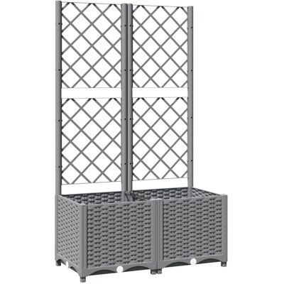 vidaXL Ozdobny kwietnik z siatką - Ozdobny kwietnik - Jasnoszary - 80x40x136 cm vidaXL Ozdobny kwietnik z siatką - Ozdobny kwietnik - Jasnoszary - 80x40x136 cm