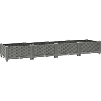 vidaXL Hellgraues Hochbeet Polypropylen Gartenbeet - Raised Bed Garden Planter vidaXL Hellgraues Hochbeet Polypropylen Gartenbeet - Raised Bed Garden Planter