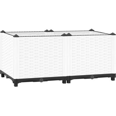 vidaXL Wit 80x40x38 cm Verhoogd Bed Polypropyleen Tuinplanner - Tuin Type vidaXL Wit 80x40x38 cm Verhoogd Bed Polypropyleen Tuinplanner - Tuin Type