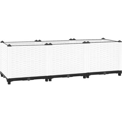 vidaXL Weiße 120x40x38 cm Hochbeet Gartenbeet - Gartenpflanzkübel vidaXL Weiße 120x40x38 cm Hochbeet Gartenbeet - Gartenpflanzkübel