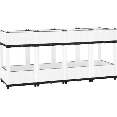 vidaXL Verhoogd Bed Wit - 160x40x71 cm Tuinplantbak vidaXL Verhoogd Bed Wit - 160x40x71 cm Tuinplantbak