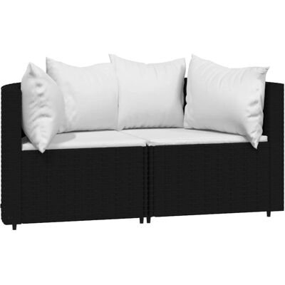 vidaXL Garten-Ecksofa - Schwarz vidaXL Garten-Ecksofa - Schwarz