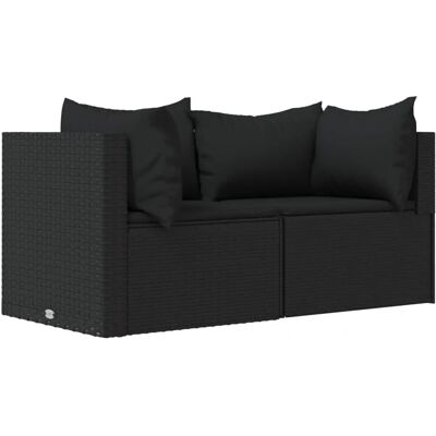 VidaXL Terrasssofa - Schwarz - Gartenecksofas VidaXL Terrasssofa - Schwarz - Gartenecksofas