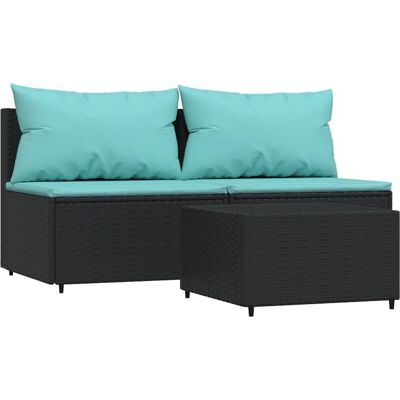 VidaXL Terrassen-Sofaset - Wetterfester Rattan, Stahlrahmen VidaXL Terrassen-Sofaset - Wetterfester Rattan, Stahlrahmen