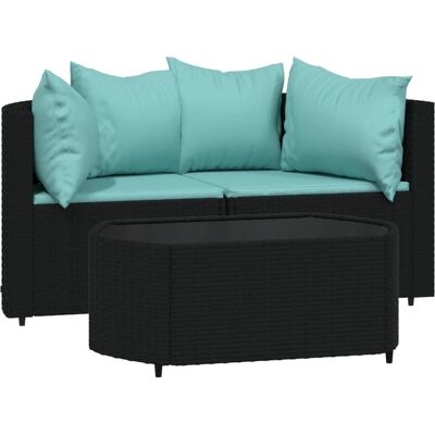 VidaXL Garten-Ecksofa 319806 Schwarz VidaXL Garten-Ecksofa 319806 Schwarz