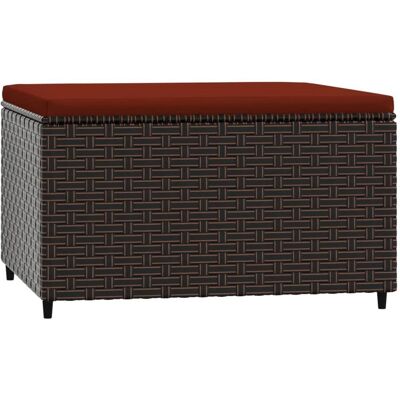 vidaXL Hocker - Wetterfester Poly-Rattan - Bequemer dicker Kissen vidaXL Hocker - Wetterfester Poly-Rattan - Bequemer dicker Kissen