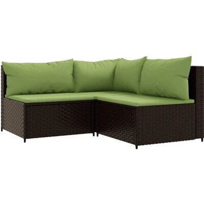 VidaXL Terrassensofa - Wetterfester Resin-Geflecht, Stahlrahmen, Modular VidaXL Terrassensofa - Wetterfester Resin-Geflecht, Stahlrahmen, Modular